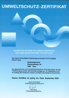 Umweltschutz-Zertifikat